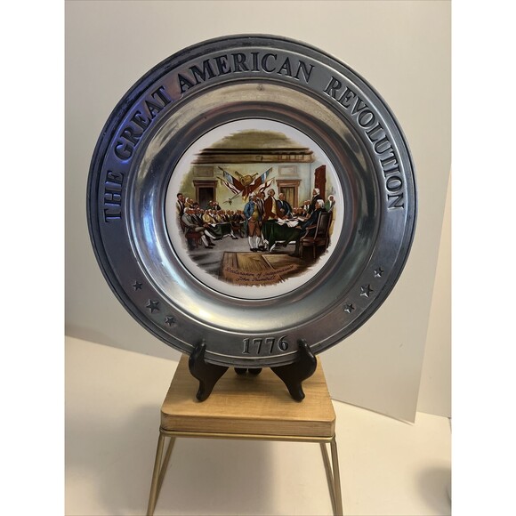 Pewter Great American Revolution 1776 Plate Declaration o Independence Canton OH - Picture 1 of 5